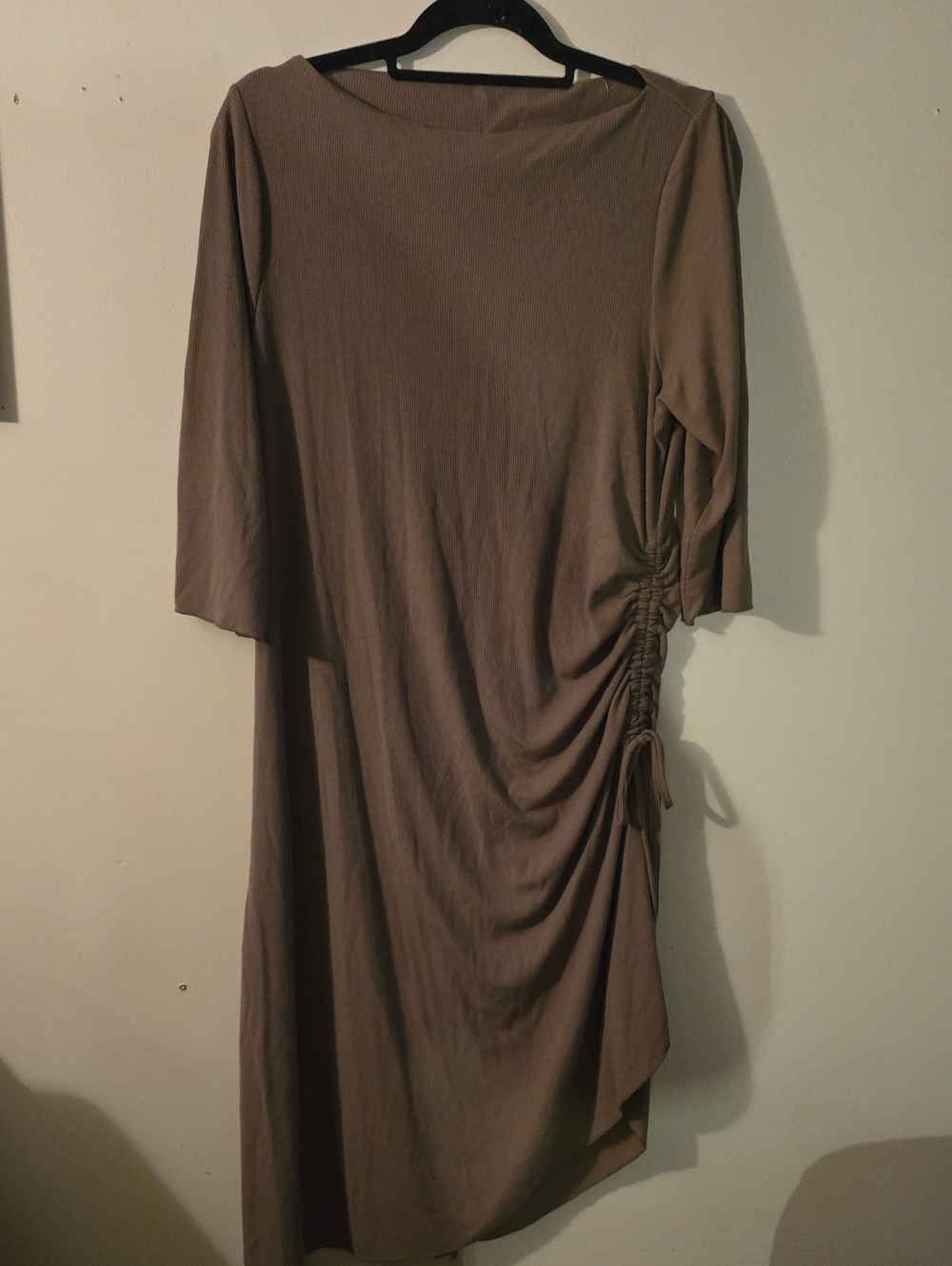 torrid Taupe Brown Ruched Side Midi Dress